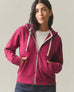 Women's Midweight Full Zip - Beet Red